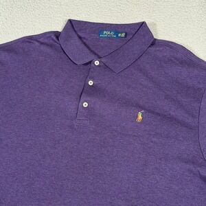 Polo Ralph Lauren Polo Shirt Mens 3XB Purple Short Sleeve Flesh Pony Logo Preppy